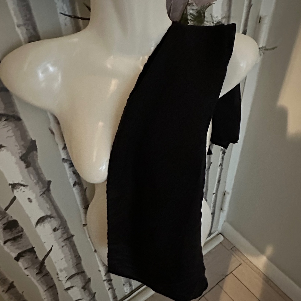 BLACK SILK SCARF - Picture 2 of 3